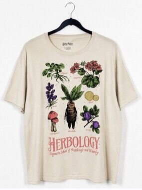 Harry Potter Herbology Tee Hogwarts Botanical Graphic Shirt XL NWT Unisex